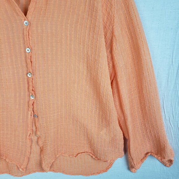 Project AJ117 Copenhagen Blouse Top Button Front Rayon Peach Minimalist size XL - Picture 5 of 14